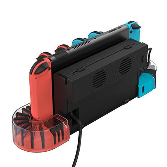 The game card storage box includes a switch oleds controller charging dock station, which is compatible with game consoles and provides a charger base for joycon gamepads.